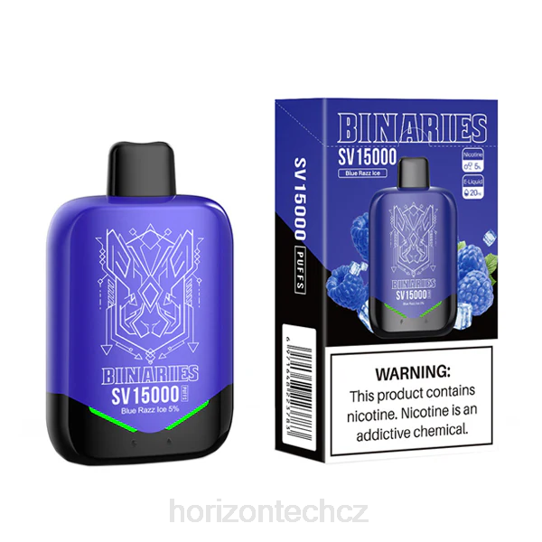 HorizonTech Disposable Vape - HorizonTech Binaries Cabin jednorázový sv B00B87 modrý razz led