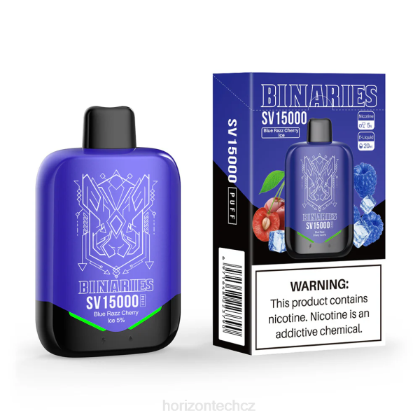 HorizonTech Vape CZ - HorizonTech Binaries Cabin jednorázový sv B00B3 modrý razz třešňový led