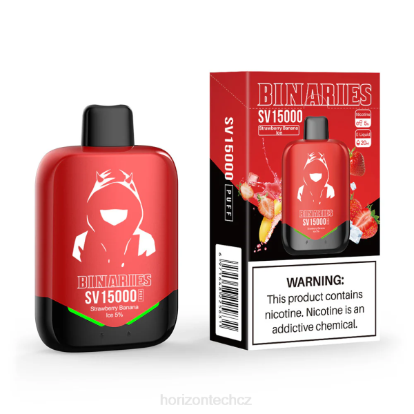 HorizonTech Vape CZ - HorizonTech Binaries Cabin jednorázový sv B00B93 jahodový banánový led