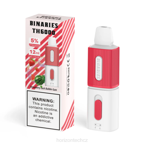 HorizonTech Disposable Vape - HorizonTech Binaries Cabin th6000 jednorázové 12ml B00B117 jahodová svěží žvýkačka