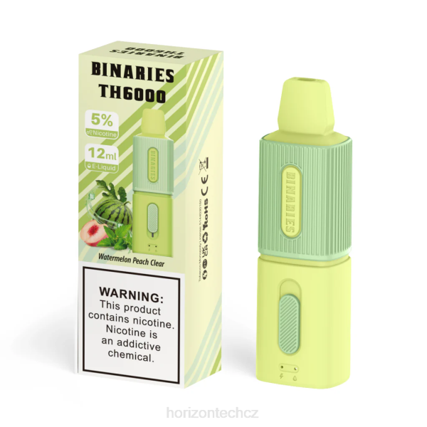 Horizon Tech Vape - HorizonTech Binaries Cabin th6000 jednorázové 12ml B00B118 meloun broskev čirý