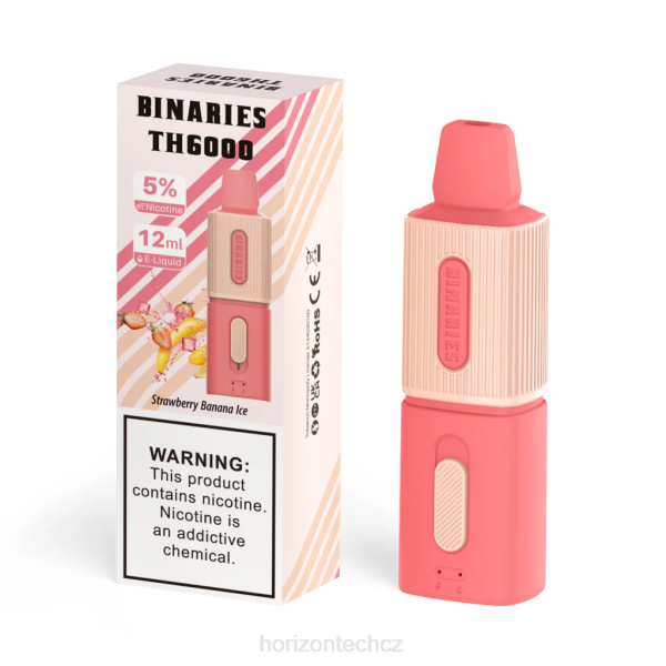 Horizon Tech Vape - HorizonTech Binaries Cabin th6000 jednorázové 12ml B00B98 jahodový banánový led