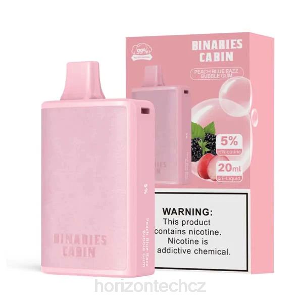 HorizonTech Disposable Vape - HorizonTech Binaries Cabin jednorázové 20ml B00B77 broskvově modrá razz žvýkačka