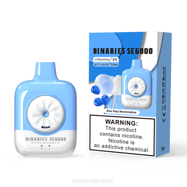 HorizonTech Vape Kit - HorizonTech Binaries Cabin jednorázové 12ml B00B136 modrý razz marshmallow