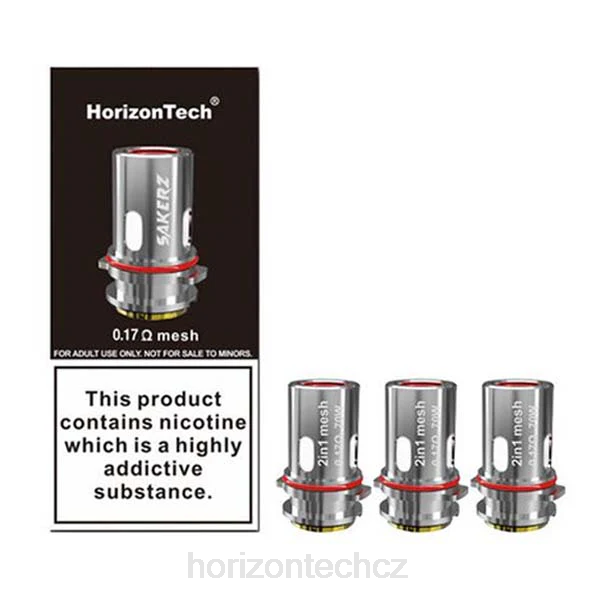 HorizonTech Vape Kit - HorizonTech Sakerz cívky (3 balení) B00B6 2v1 mesh 0,17ohm (3-balení)